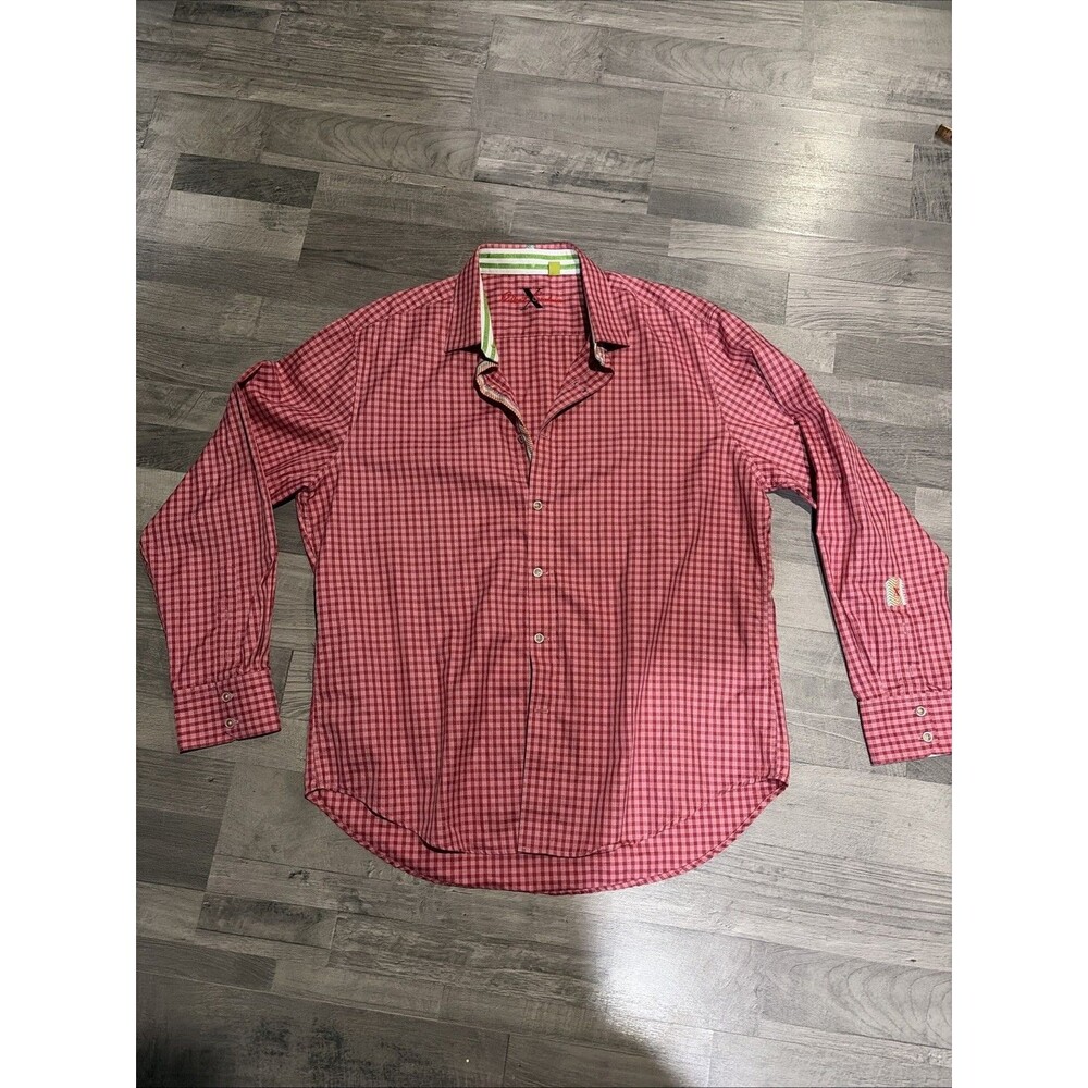 Robert Graham Men's Button Down Shirt Size 2XL RARE Red Box Pattern